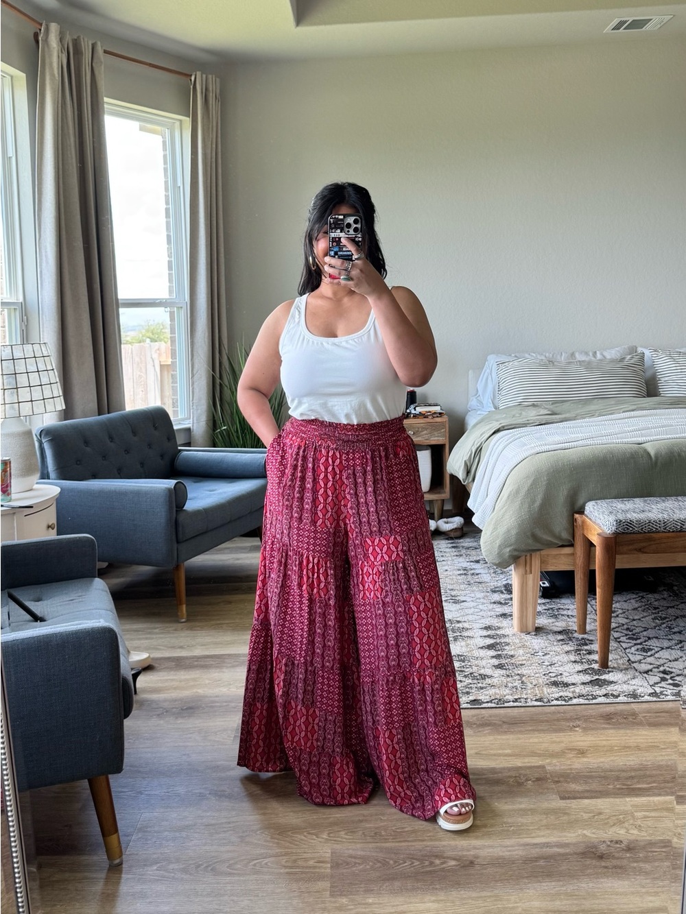 BloomChic Geometric Print Flared Waisted Pants (12)